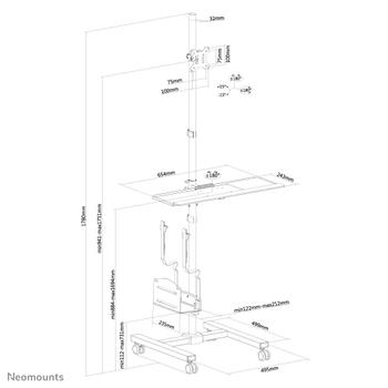 Neomounts by Newstar Mobile Work Station Floor (FPMA-MOBILE1700)