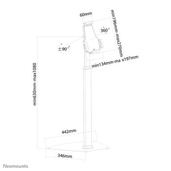 Neomounts by Newstar TABLET-S200SILVER Stand fits 7.9-10.5inch tablets (TABLET-S200SILVER)