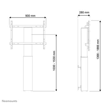 Neomounts by Newstar Motorised Floor Stand/ Wall (PLASMA-W2250BLACK)
