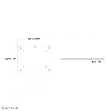 Neomounts by Newstar PLASMA-M2SFPLATE - monteringskomponent - sølv (PLASMA-M2SFPLATE)
