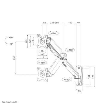 Neomounts by Newstar WL70-450BL11 full motion wall (WL70-450BL11)