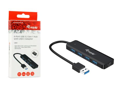 EQUIP 4-Port Usb 3.2 Gen 1 Hub With (128959)