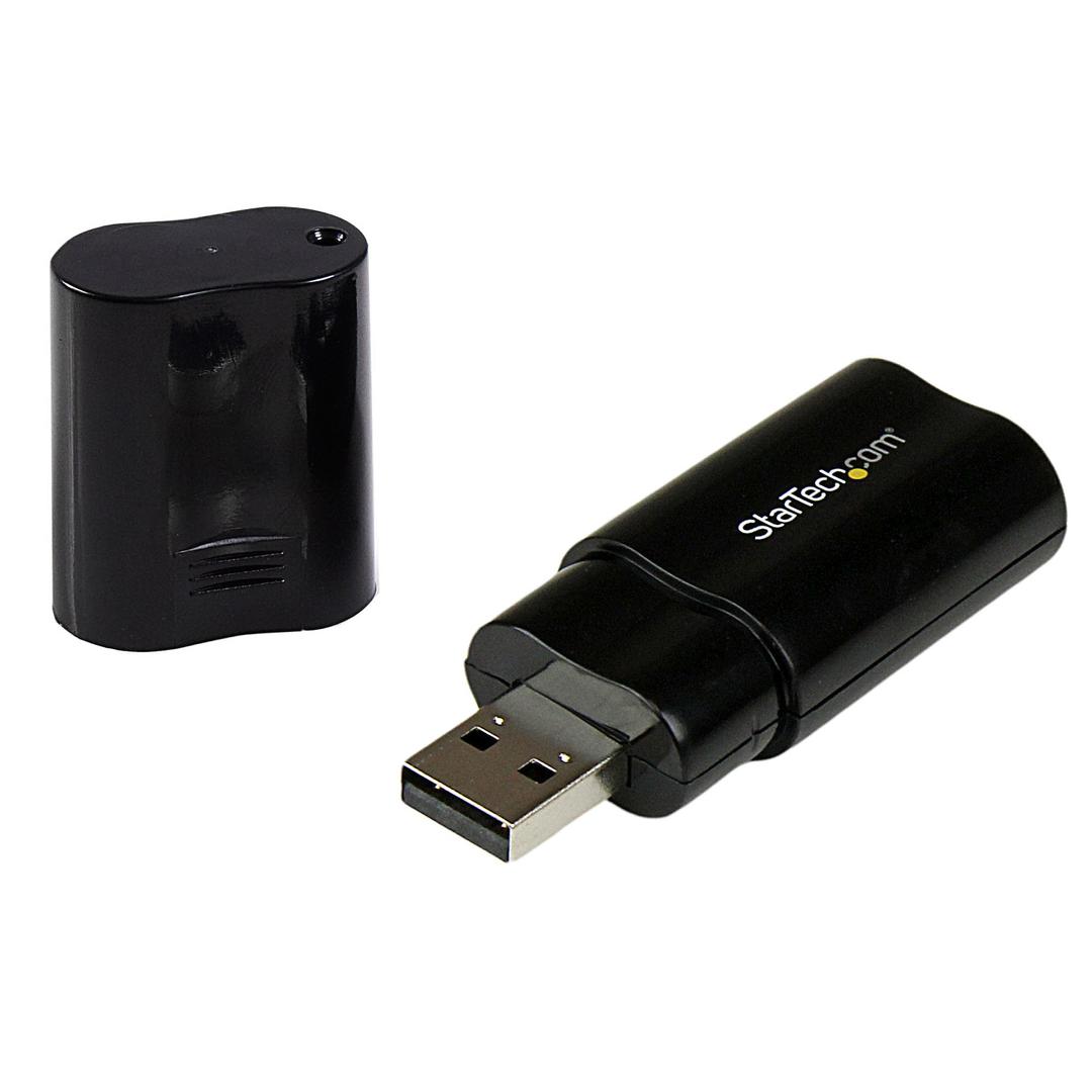 StarTech - USB Sound Card - 3.5mm Audio Adapter - External Sound Card - Black - External Sound Card (ICUSBAUDIOB) - lydkort