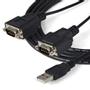 STARTECH 2 PORT FTDI USB TO SERIAL ADAPTER CABLE WITH COM RETENTION UK (ICUSB2322F)