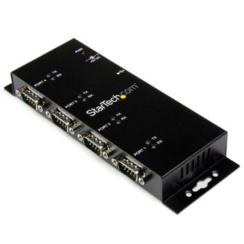 StarTech 4 Port USB to Serial RS232 Adapter - Wall Mount - Din Rail - COM Port Retention - FTDI USB to DB9 RS232 Hub (ICUSB2324I) - seriell adapter - USB 2.0 - RS-232 x 4 (ICUSB2324I)
