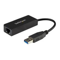 StarTech USB 3.0 to Gigabit Ethernet Adapter - 10/100/1000 NIC Network Adapter - USB 3.0 Laptop to RJ45 LAN (USB31000S) - Nettverksadapter - USB 3.0 - Gigabit Ethernet - svart
