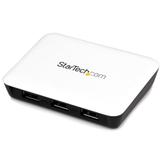 StarTech USB 3.0 to Gigabit Ethernet NIC Network Adapter with 3 Port Hub - White - USB 3 Ethernet Adapter - USB Charging Hub (ST3300U3S) - hub - 3 porter (ST3300U3S)