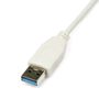 STARTECH USB 3.0 to Gigabit Ethernet NIC Network Adapter - White	 (USB31000SW)