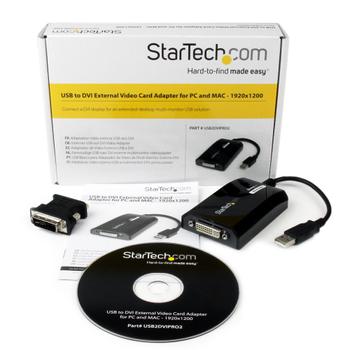 STARTECH USB to DVI Adapter - External Graphics Card for PC and MAC- 1920x1200 (USB2DVIPRO2)