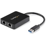 STARTECH USB 3.0 to Dual Port Gigabit Ethernet Adapter NIC w/ USB Port