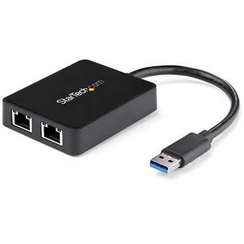 STARTECH USB 3.0 to Dual Port Gigabit Ethernet Adapter NIC w/ USB Port (USB32000SPT)
