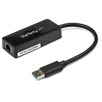 StarTech USB 3.0 Ethernet Adapter - USB 3.0 Network Adapter NIC with USB Port - USB to RJ45 - USB Passthrough (USB31000SPTB) - nettverksadapter - USB 3.0 - Gigabit Ethernet (USB31000SPTB)