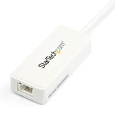 StarTech USB 3.0 to Gigabit Ethernet Adapter NIC w/ USB Port (White) - USB 3.0 NIC - 10/ 100/ 1000 Mbps USB 3.0 LAN Adapter (USB31000SPTW) - nettverksadapter - USB 3.0 - Gigabit Ethernet (USB31000SPTW)