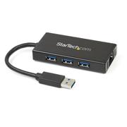STARTECH 3 Port USB 3.0 Hub w/ GbE Adapter NIC - Aluminum w/ Cable