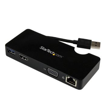 STARTECH Travel Docking Station for Laptops - HDMI or VGA - USB 3.0 (USB3SMDOCKHV)