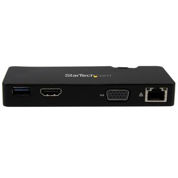 STARTECH Travel Docking Station for Laptops - HDMI or VGA - USB 3.0 (USB3SMDOCKHV)