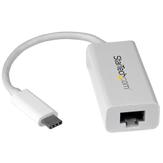 StarTech USB C to Gigabit Ethernet Adapter - White - USB 3.1 to RJ45 LAN Network Adapter - USB Type C to Ethernet (US1GC30W) - nettverksadapter - USB-C - Gigabit Ethernet (US1GC30W)