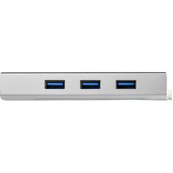 STARTECH 3-Port Portable USB 3.0 Hub plus Gigabit Ethernet - Built-In Cable (ST3300G3UA)