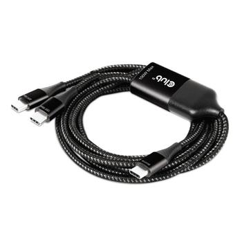 CLUB 3D USB TYPE C Y cable Charging cable to 2XUSB type C max 100 Watt 1.83m/ 6Feet M/M (CAC-1527)