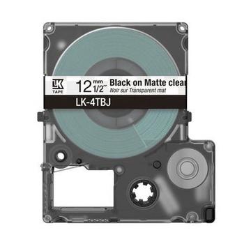 EPSON n LabelWorks LK-4TBJ - Black on matte clear - Roll (1.2 cm x 8 m) 1 cassette(s) hanging box - tape cartridge - for LabelWorks LW-C410, LW-C610 (C53S672065)