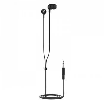 V7 IN-EAR STEREO EARBUDS 3.5MM 1.2M CABLE BLACK NO MIC ACCS (HA200)