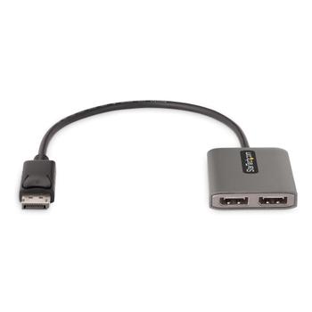 STARTECH 2-Port DisplayPort MST Hub Dual 4K 60Hz DP 1.4multi-Monitor Video Adapter 1ft Built-in Cable USB Powered Windows Only (MST14DP122DP)