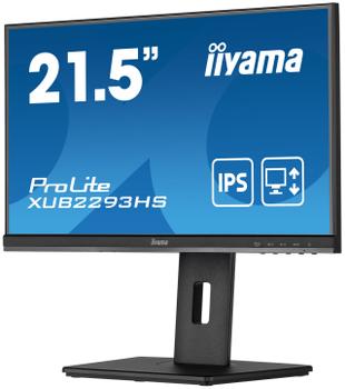 IIYAMA a ProLite XUB2293HS-B5 - LED monitor - 22" (21.5" viewable) - 1920 x 1080 Full HD (1080p) @ 75 Hz - IPS - 250 cd/m² - 1000:1 - 3 ms - HDMI, DisplayPort - speakers - matte black (XUB2293HS-B5)