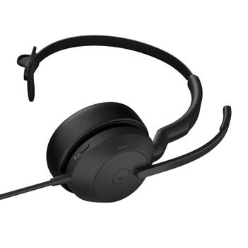 JABRA a Evolve2 50 UC Mono - Headset - on-ear - Bluetooth - wired - active noise cancelling - USB-A - black - Zoom Certified,    Certified for Microsoft Teams, Cisco Webex Certified,    Alcatel-Lucent Certified,     (25089-899-999)
