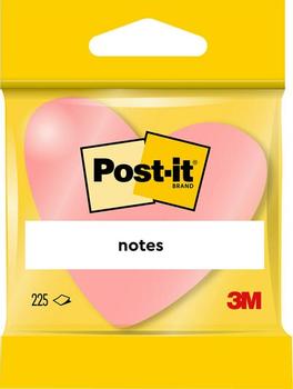 3M Post-it Klistrelapper 70x70 ""hjerte"" neon 225 blad (7100172402*3)