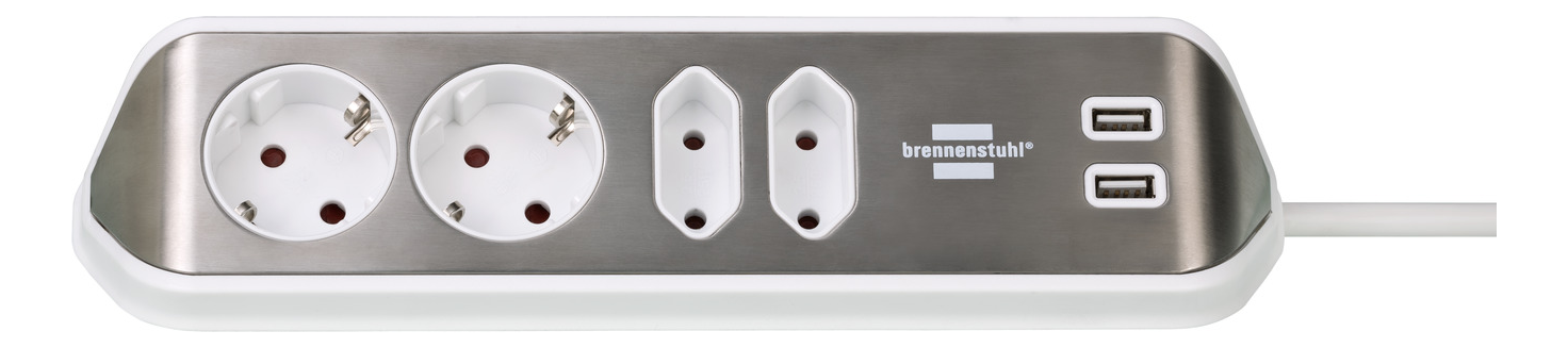 Brennenstuhl estilo corner socket strip with USB charging function W (1153590420)