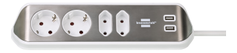 Brennenstuhl estilo corner socket strip with USB charging function W