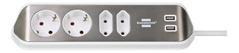 BRENNENSTUHL estilo corner socket strip with USB charging function W