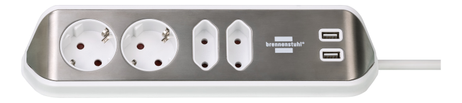 Brennenstuhl estilo corner socket strip with USB charging function W (1153590420)