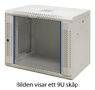 TOTEN System Z, 19” väggskåp, 6U, 600x600, glasdörr, vit