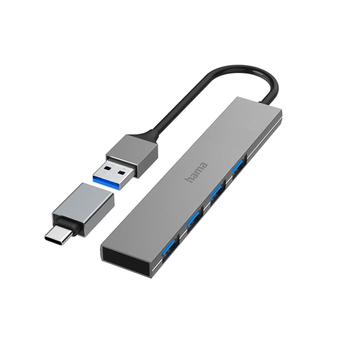 HAMA Hub USB-A 3.2 4x Ports 5 Gbit/s USB-C Adapter (00200141)