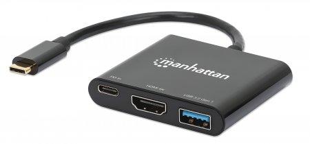 MANHATTAN Usb-C Dock/Hub, Ports (X3):  (130622)