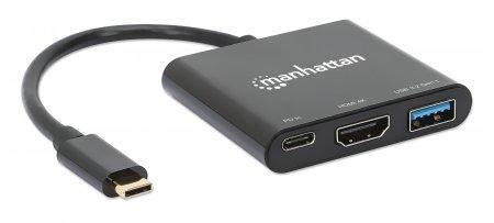 MANHATTAN Usb-C Dock/Hub, Ports (X3):  (130622)