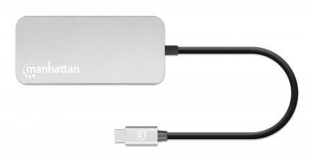 MANHATTAN MH USB-C 8-in-1 Docking Station with Power Delivery, Gray (130615)
