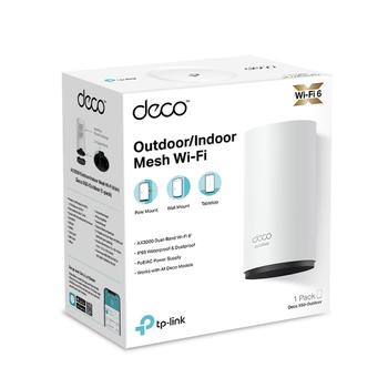 TP-LINK AX3000 Outdoor/ Indoor Mesh Wi-Fi 6 Unit 574Mbps at 2.4GHz + 2402Mbps at 5GHz Internal Antennas 2x Gigabit Ports (DECO X50-OUTDOOR(1-PACK))