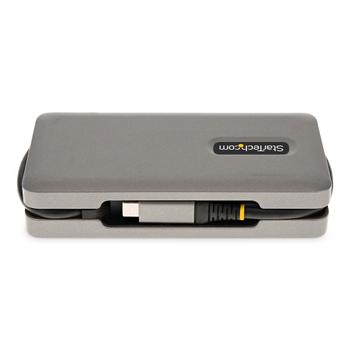 StarTech USB-C Multiport Adapter, HDMI/VGA, 4K 60Hz Video, 3-Port USB Hub, 100W Power Delivery Pass-Through,  GbE, USB Type-C Travel Dock w/ Charging, 1ft/30cm Wrap-Around Cable - Mini Laptop Docking Station (D (DKT31CVHPD3)