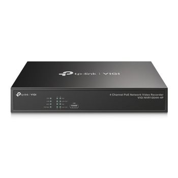 TP-LINK 4 Channel PoE Network Video Recorder SPEC: H.265+/ H.265/ H.264+/ H.264,   Up to 8MP resolution,   Decoding capability/ 4-ch @4MP, 80 Mbps Incoming Bandwidth(up to 4 channels),  4Ã 10/100 Mbps PoE+ Ports,   (VIGI NVR1004H-4P)