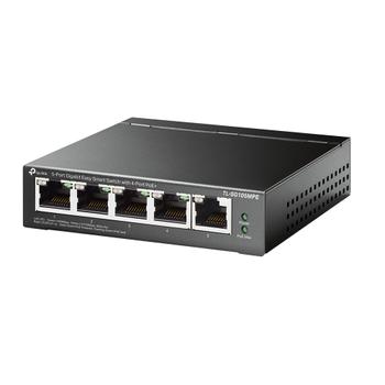 TP-LINK 5-Port Gigabit Easy Smart Switch with 4-Port PoE+ PORT: 4x Gigabit PoE+ Ports,  1x Gigabit Non-PoE Ports SPEC: 802.3af/ at,   120 W PoE Power,  Desktop Steel Case FEATURE: PoE Auto Recovery,  MTU/ Port/ T (TL-SG105MPE)