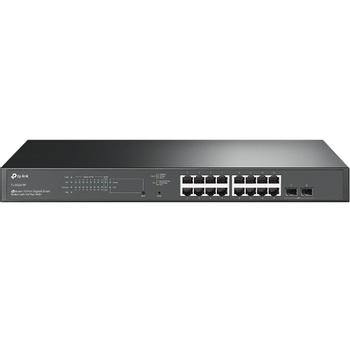 TP-LINK JetStream 18Port Gigabit Smart Switch with 16Port PoE+ 16x Gigabit RJ45 Ports 2x Gigabit SFP Slots 802.3at/ af (TL-SG2218P)