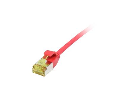 SYNERGY Patchkabel RJ45, CAT6A 500Mhz, 2m, rot, U/FTP, slimline rund d=3,8mm, TPE/ LSZH(Superflex),  AWG32, mit CAT7 Rohkabel, Synergy 21 (S217345V3)