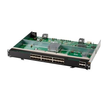 Hewlett Packard Enterprise HPE Aruba 6400 - Uitbreidingsmodule - 100M/ 1G/ 10 Gigabit Ethernet x 24 + 1Gb Ethernet/ 10Gb Ethernet/ 25Gb Ethernet/ 50Gb Ethernet SFP56 x 4 - voor P/N: JL741A, R0X26AR, R0X27C, R0X30A, R0X38C, R0X39C, R (R0X43A)