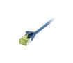 SYNERGY Patchkabel RJ45, CAT6A 500Mhz, 1,5m, blau, U/FTP, slimline rund d=3,8mm, TPE/LSZH(Superflex), AWG32, mit CAT7 Rohkabel, Synergy 21