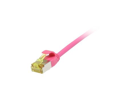 SYNERGY Patchkabel RJ45, CAT6A 500Mhz, 0,5m, magenta, U/FTP, slimline rund d=3,8mm, TPE/ LSZH(Superflex),  AWG32, mit CAT7 Rohkabel, Synergy 21 (S217382V3)