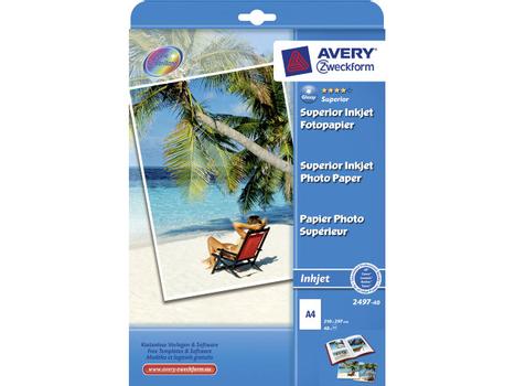 AVERY Fotopapir Premium A4 230g glossy t/inkjet 40ark/pak (2497-40)