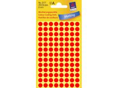 AVERY Etiket Avery neon rød Ø8mm 3177 416stk/pak