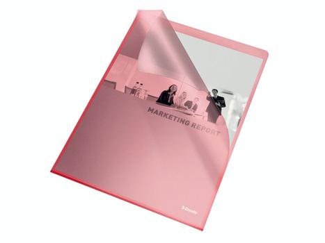 ESSELTE Plastomslag ESSELTE A4 105my rød (100) (54834)